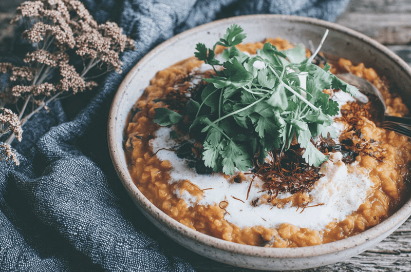 Red Lentil and Spinach Dhal